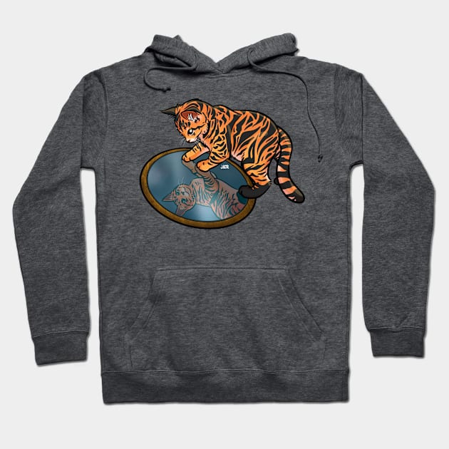 Tiger Tabby Mirror Hoodie by jastinamor